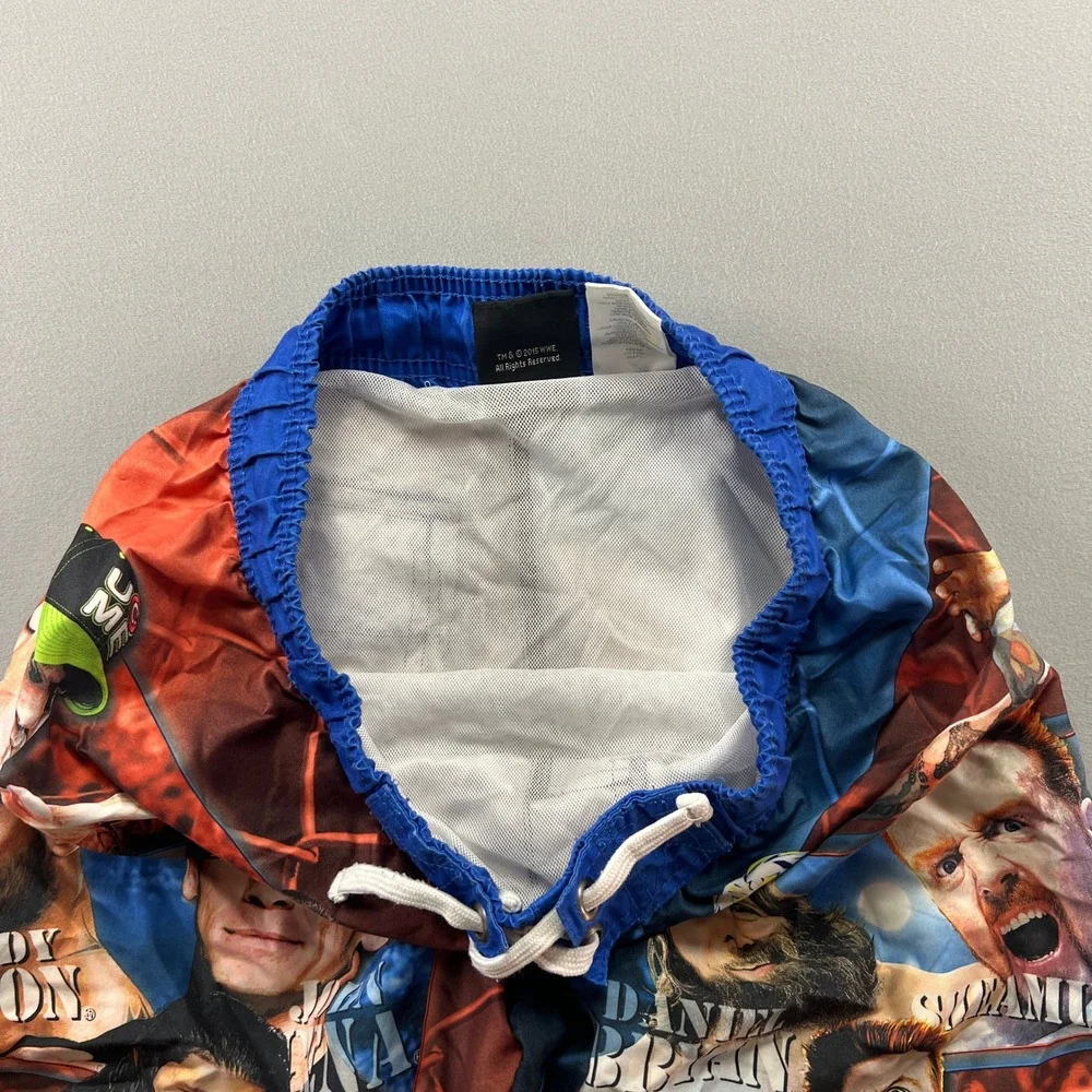 Wwe Swim Trunks Boys L (10/12) Multicolor All Over Legendary Wrestlers Graphic